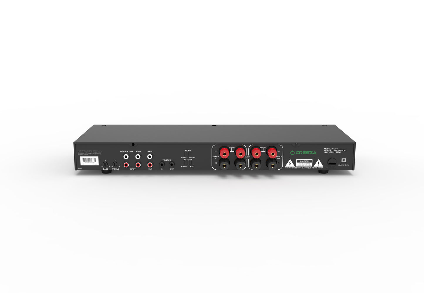 CRESZA Two-Channel Digital Power Amplifier, 50 watts RMS per channel @ 8 ohms